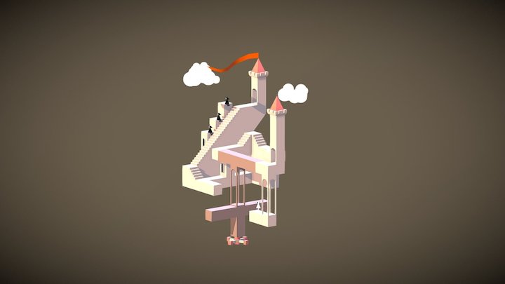 Flying castle 3D Model