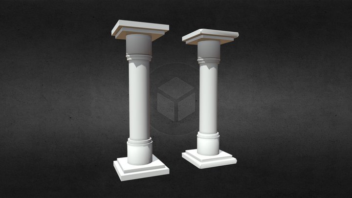 Low-Poly Pillars / Concept 2 3D Model