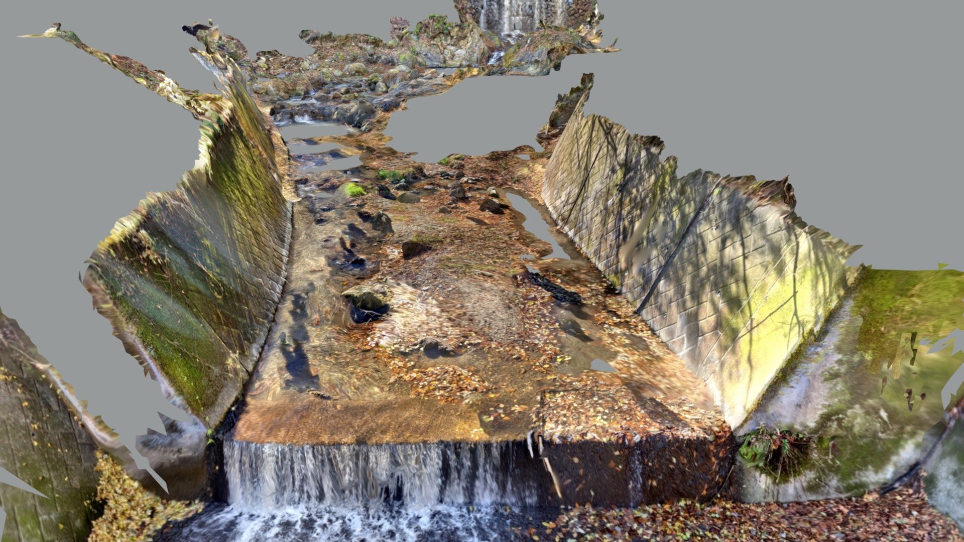 ダムから下流の堰まで — Sketchfab embed 3D viewer