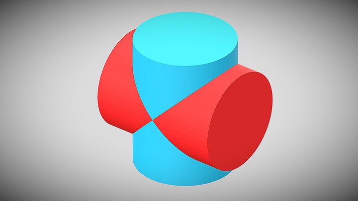 03 两圆柱的直径相等 3D Model