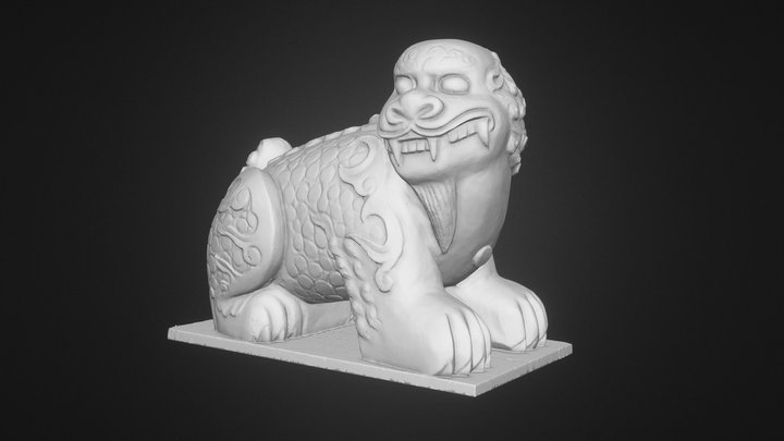 Korean Lion Statue Scan 3D Model