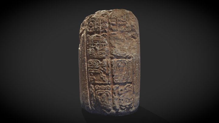 Columna clásico tardío Maya 3D Model