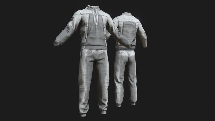 Male sweatpants and sweatshirt (anorak) 3D Model