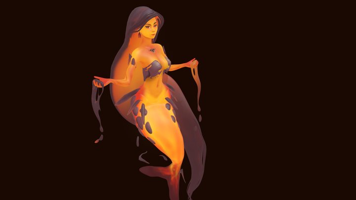 Magma Mermaid 3D Model