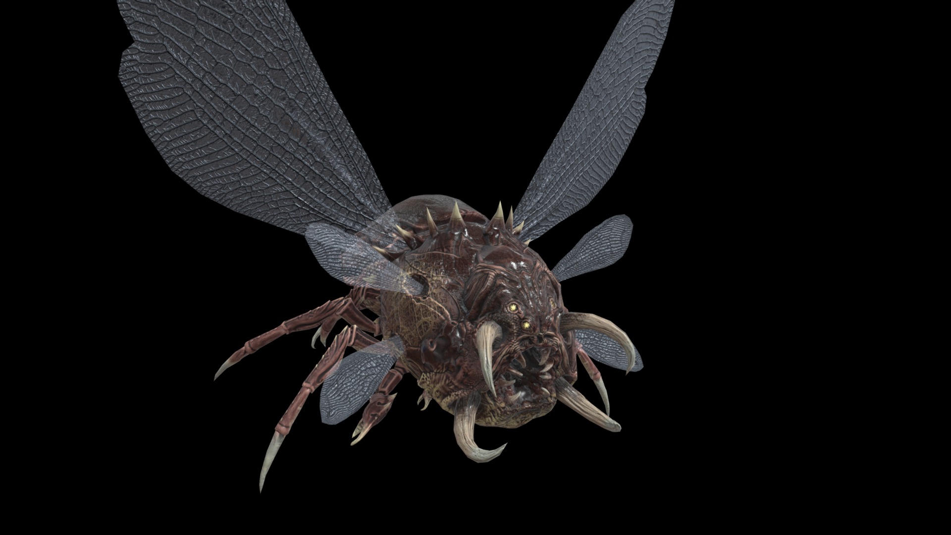 3D model Flying Beetle - This is a 3D model of the Flying Beetle. The 3D model is about a bat flying in the air.