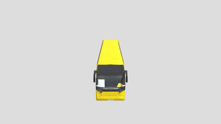 yellow double-decker city bus 3D Model
