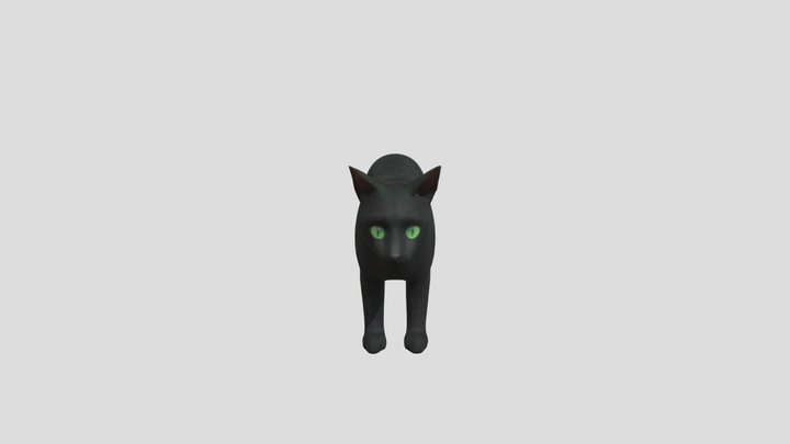 A big male black cat 3D Model