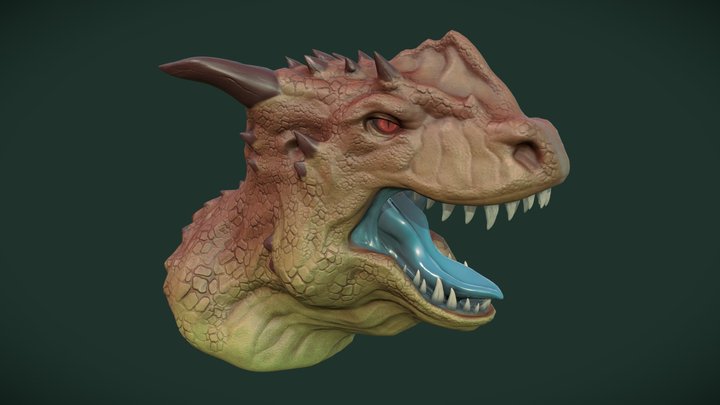 Dinosaur monster bust 3D Model