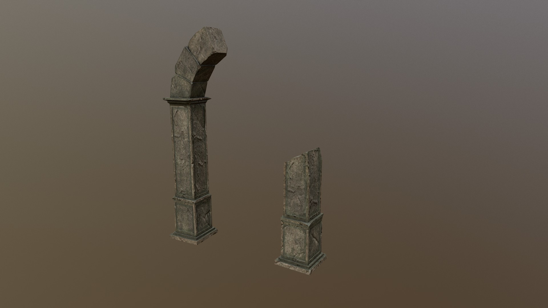 3D model Ancient Ruins Asset – Broken Arch - This is a 3D model of the Ancient Ruins Asset - Broken Arch. The 3D model is about a stone tower with a stone pillar.