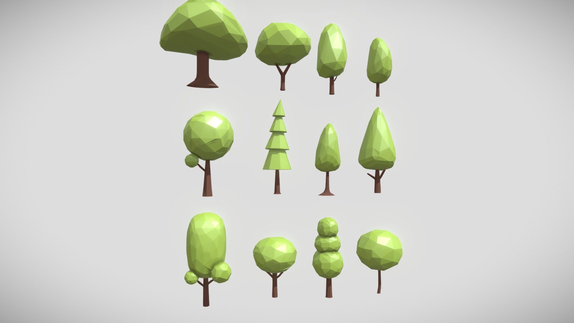 12 Low Poly Trees Pack 3d Model By Nextuz3d F737449 Sketchfab