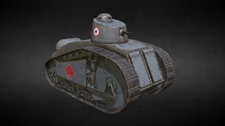 Char d'Assaut Peugeot Tank 3D Model