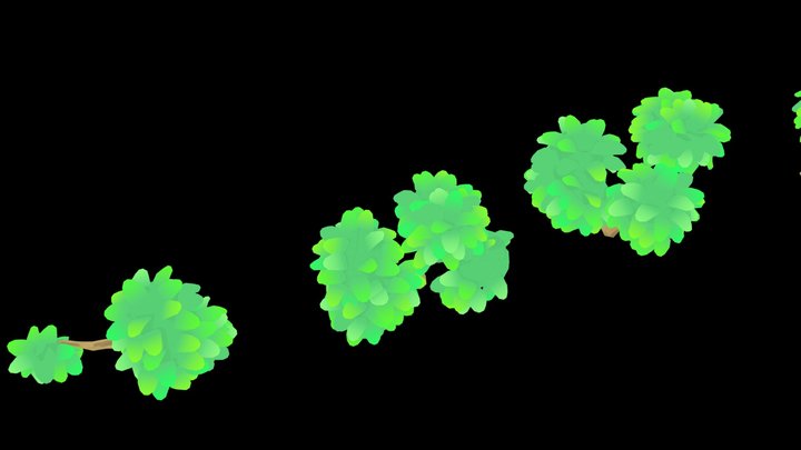 Animated Loop, Poly Trees Pack 3D Model