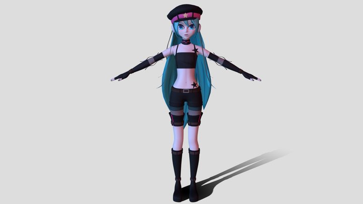 Hatsune Miku Punk 3D Model