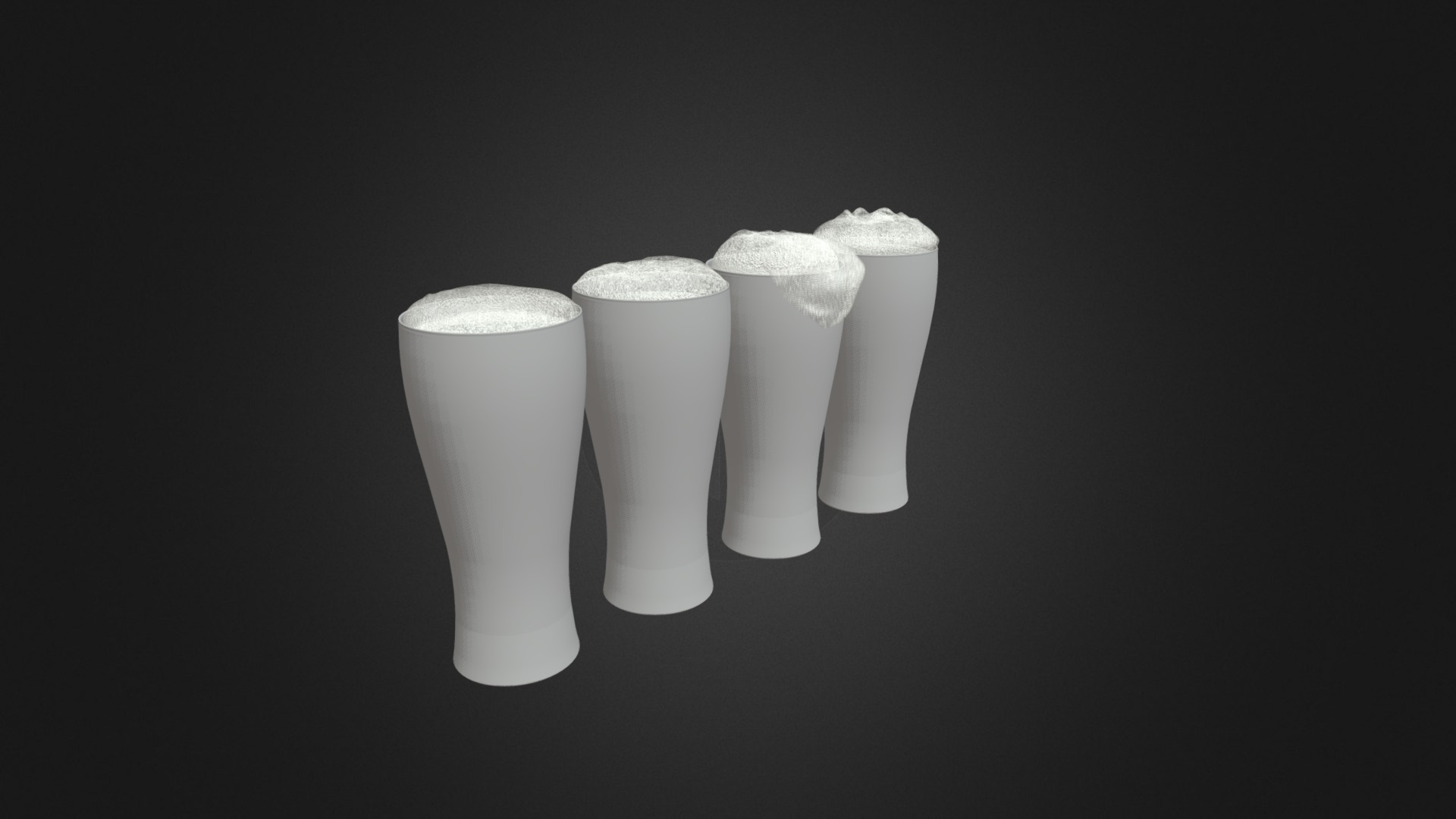 3D model Beer Glasses - This is a 3D model of the Beer Glasses. The 3D model is about a group of white cylindrical objects.