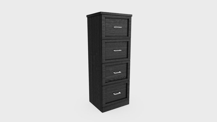MK3D Four Drawer Dresser Brown 3D Model