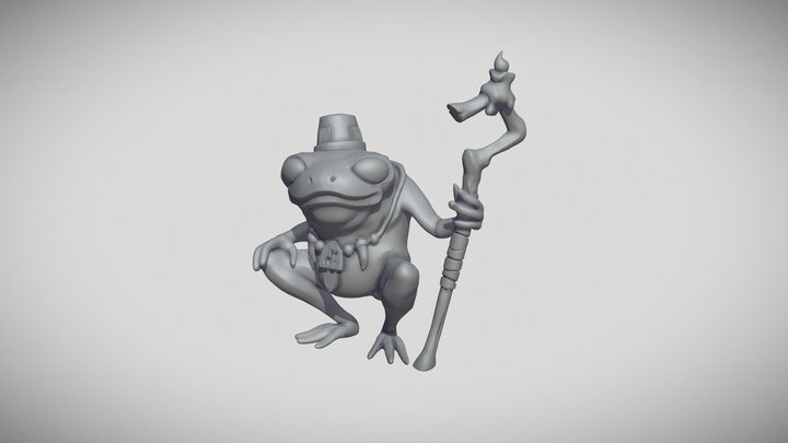 Frog Mystic - Tabletop Miniature 3D Model