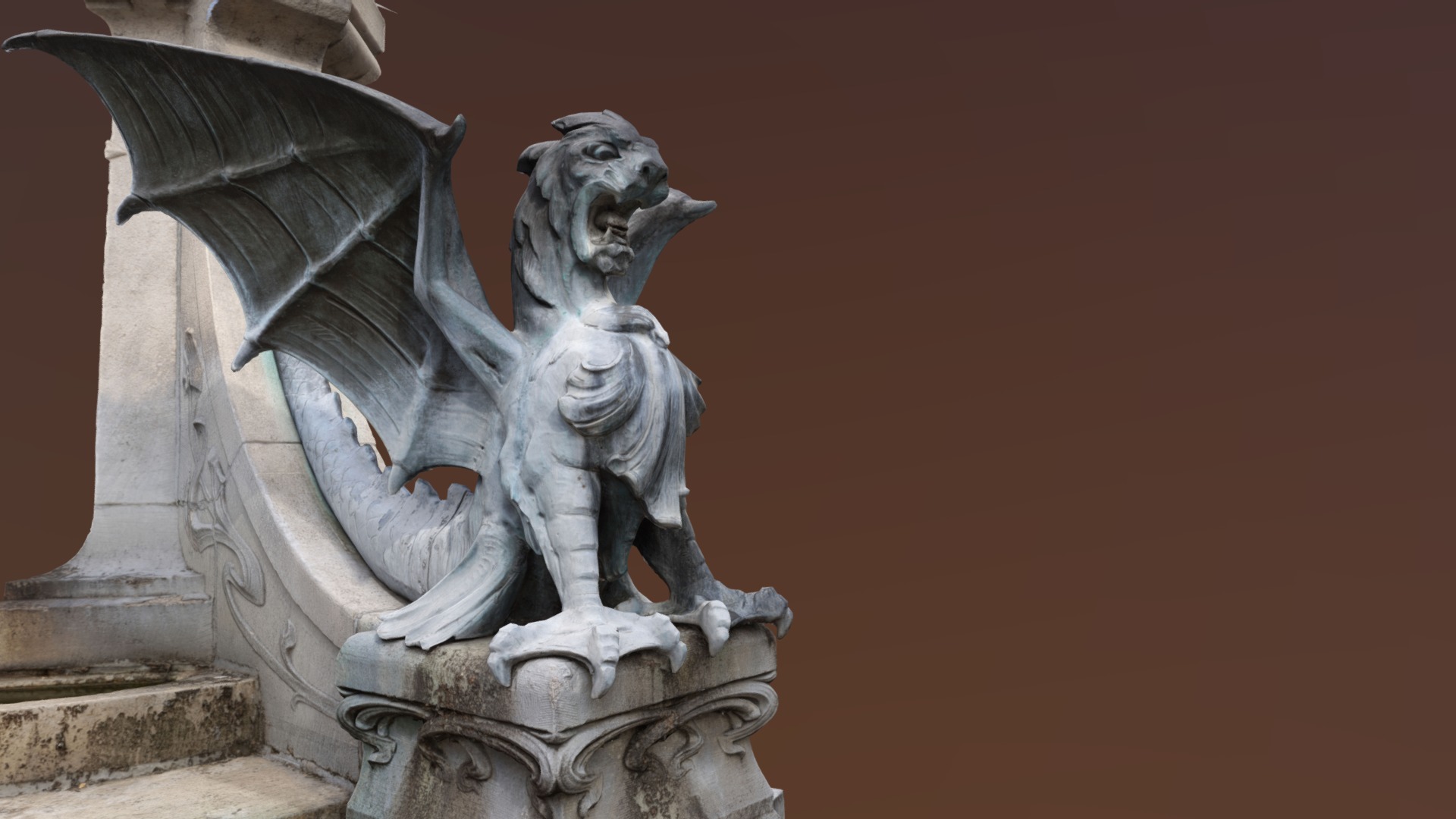 3D model Dragon at Drakenfontein, ‘s Hertogenbosch - This is a 3D model of the Dragon at Drakenfontein, 's Hertogenbosch. The 3D model is about a statue of a person and a dog.