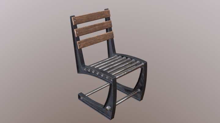Vintage industrial design chair 3D Model