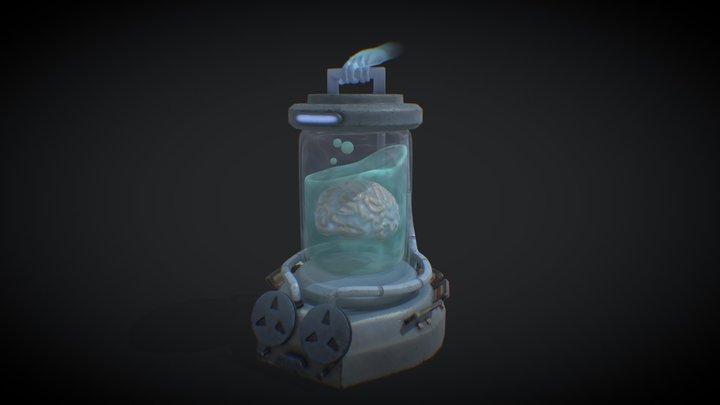 Brain In Jar 3D Model
