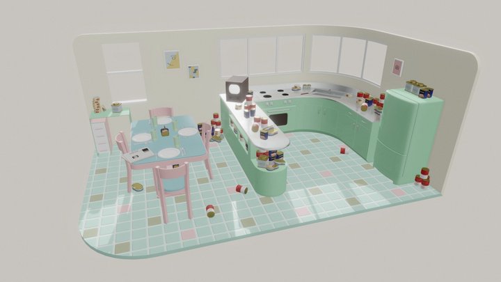 Dining Diorama 3D Model
