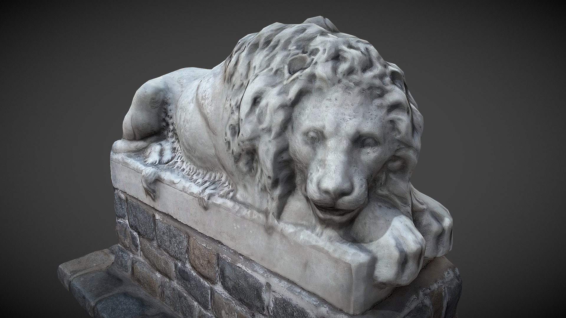 3D model Lion Statue (Low Poly) - This is a 3D model of the Lion Statue (Low Poly). The 3D model is about a stone statue of a person.