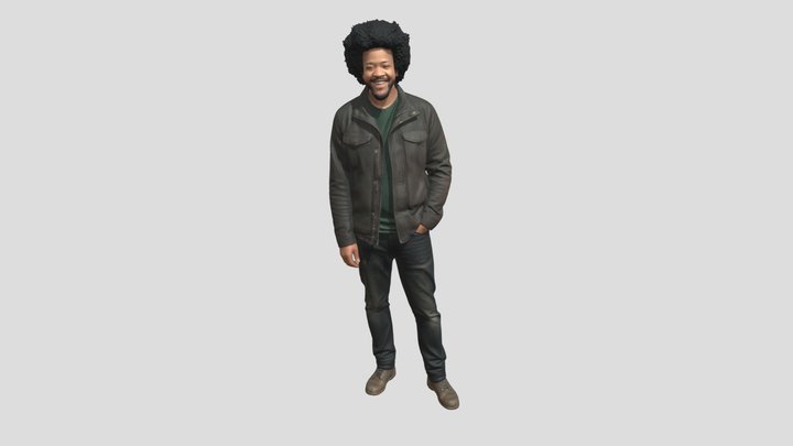 Casual Portrait Of A Man With An Afro