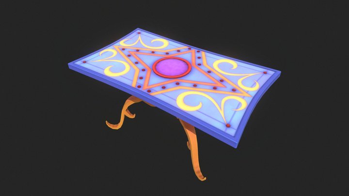 Fantasy Handpainted Table 3D Model