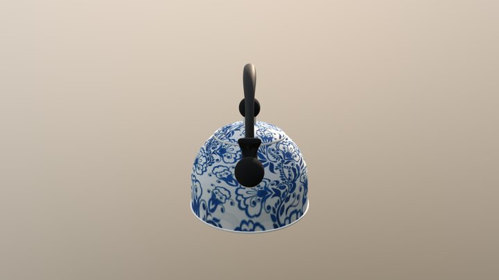 Floral Teapot 3D Model