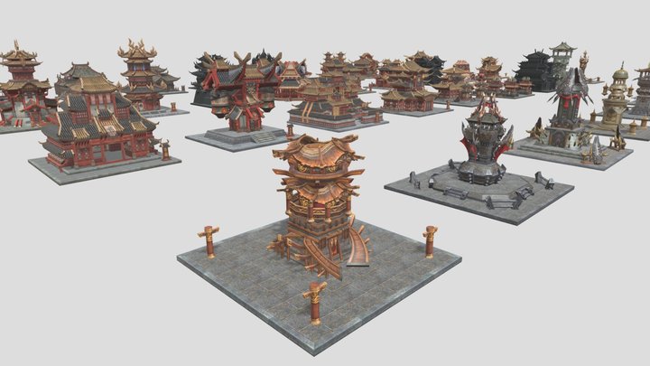 游戏古建场景合集 3D Model