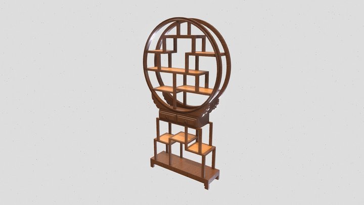 耄耋博古架_Cat Antique Shelf 3D Model