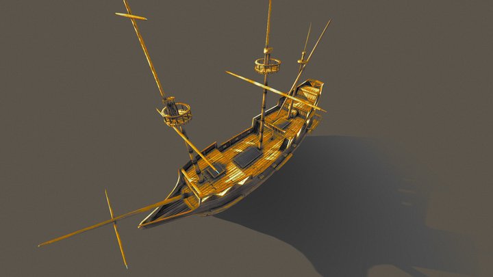 1906 Galleon Ship 3D Model