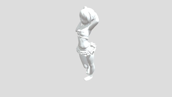 ponytail girl pose 3D Model