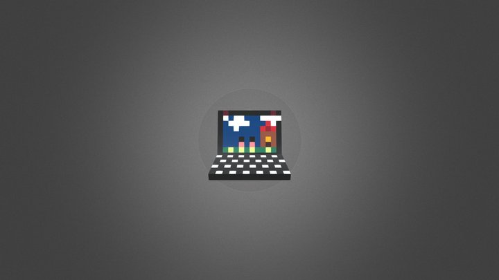 Laptob for minecraft lowpoly 3D Model