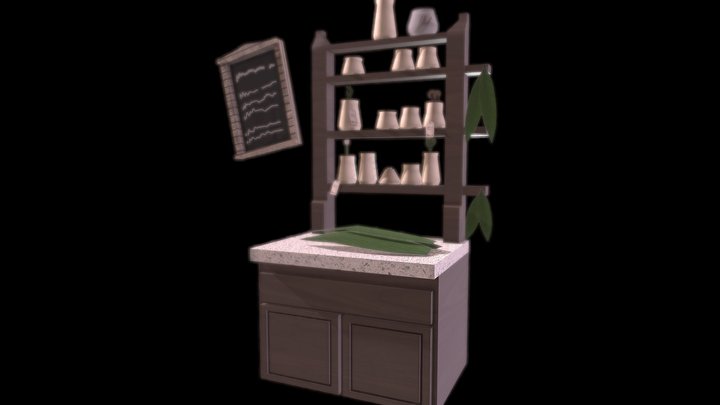 Flower Shop Cabinet 3D Model