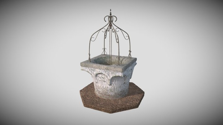 Ornate water well 3D Model