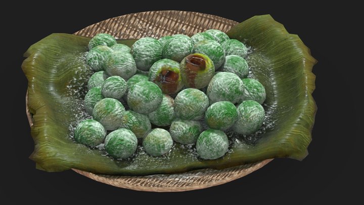 Ondeh Ondeh - a South East Asian Snack 3D Model 3D Model
