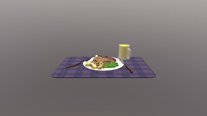 Steak Dinner 3D Model