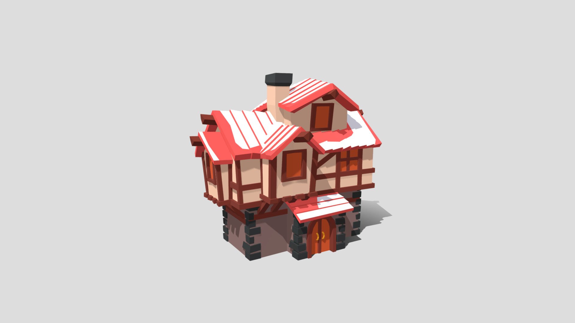 Low poly medieval house 2 - Download Free 3D model by assetfactory ...