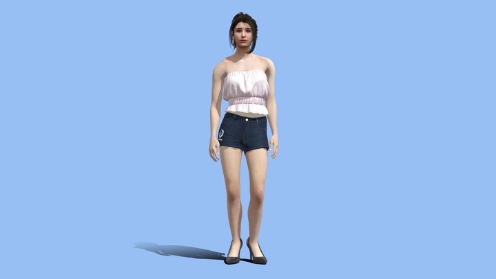 Casual Girl standing 3D Model