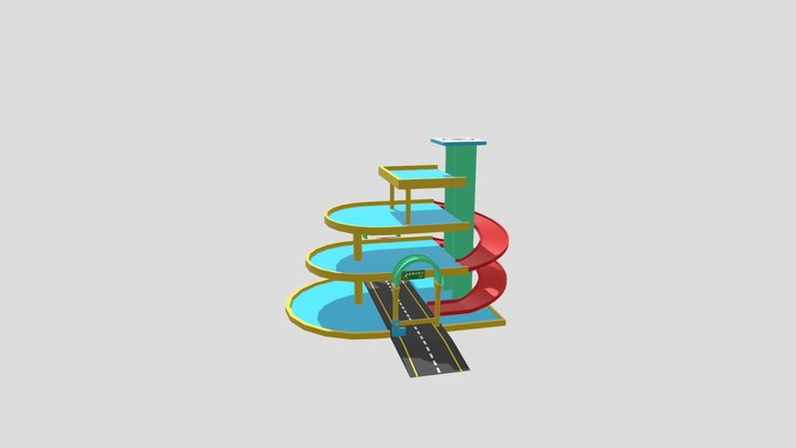 Toy garage with slide 3D Model