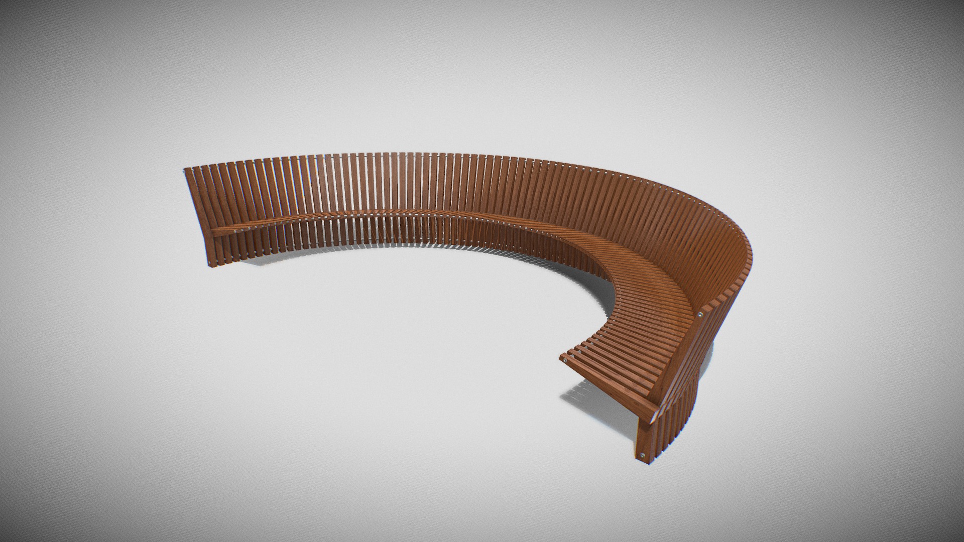 3D model Astral Bench-walnut wood - This is a 3D model of the Astral Bench-walnut wood. The 3D model is about a wooden object with a handle.
