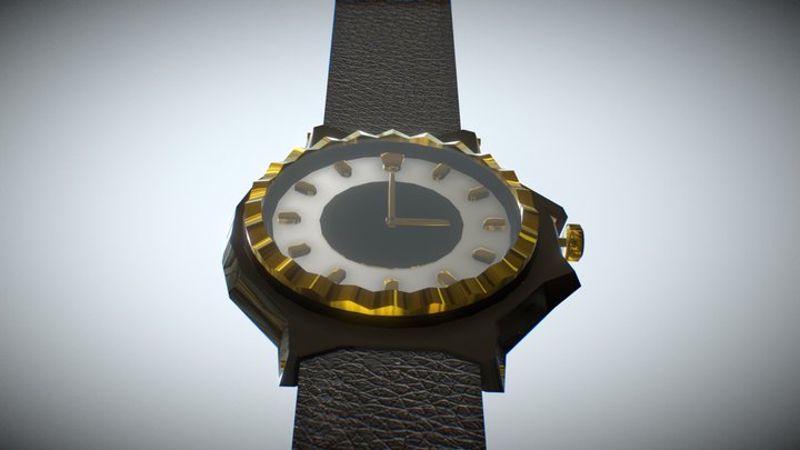 Leather Strap Watch 3D Model