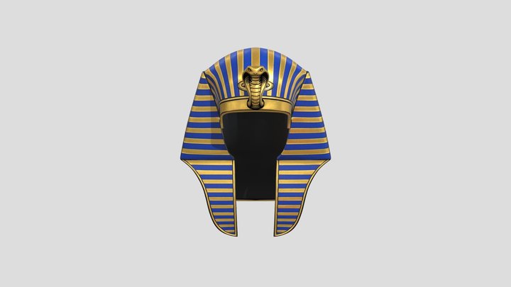 Egyptian Nemes Headdress with Uraeus 3D Model