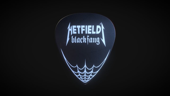 Hetfields Black Fang Guitar Pick 1.14 3D Model
