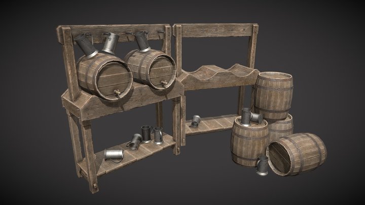 Double Barrel Stand 3D Model