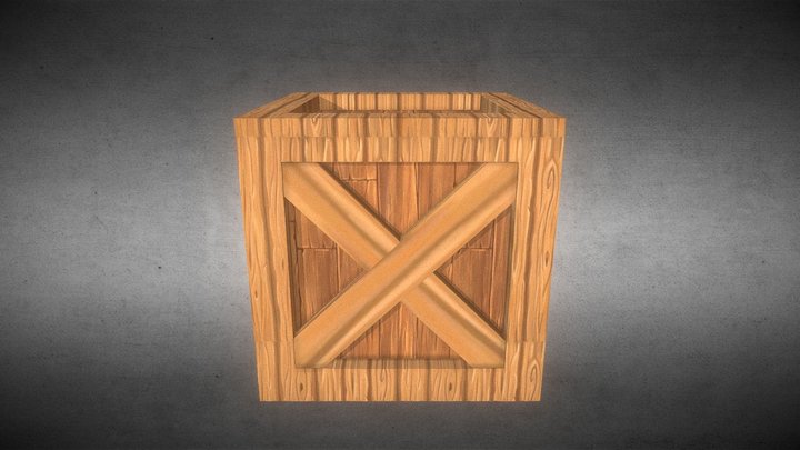 Wood Crate Low Poly 3D Model