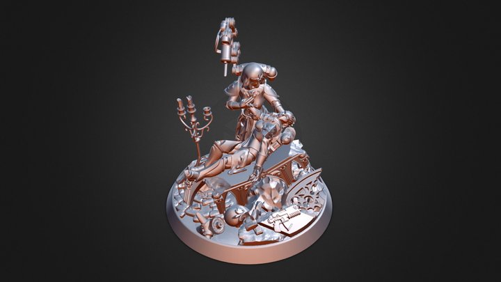 Battle Sister Nurse low res preview. 3D Model