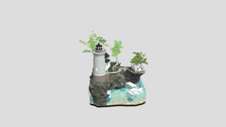 By The Ocean - WIP Diorama 3D Model