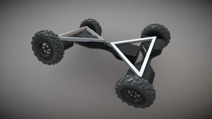4x4 rotating hoverboard UGV 3D Model