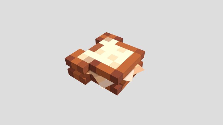 Sandwich with fried eggs and steak 3D Model
